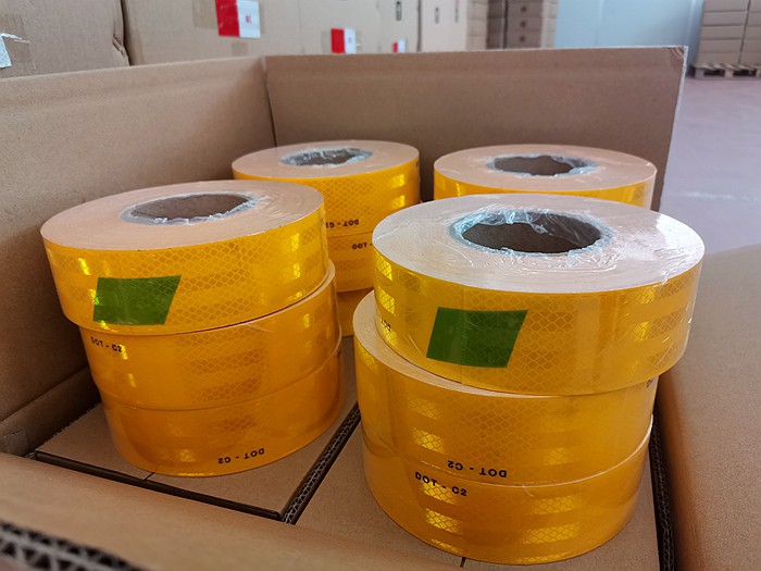 Yellow reflective tape for trailers
